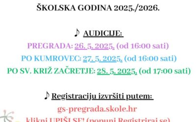 Audicija za upisi u prvi razred Glazbene škole
