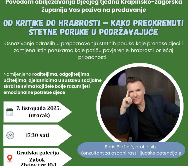 Obavijest za roditelje – predavanje u Dječjem tjednu