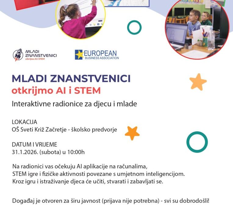 Interaktivni događaj otvoren za javnost u sklopu projekta Mladi znanstvenici – otkrijmo AI i STEM